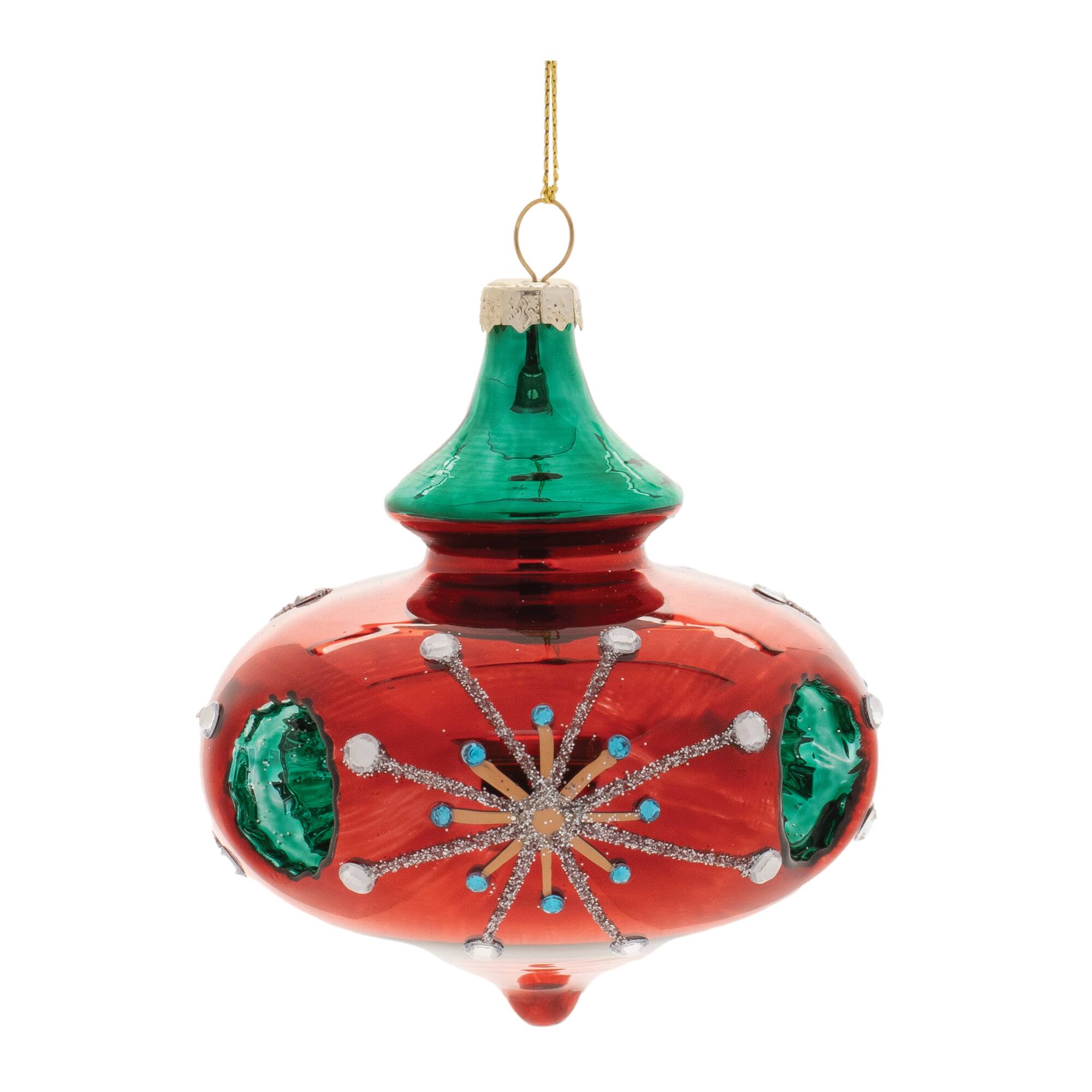 4" Glittered Glass Reflector Ornaments, 6ct.